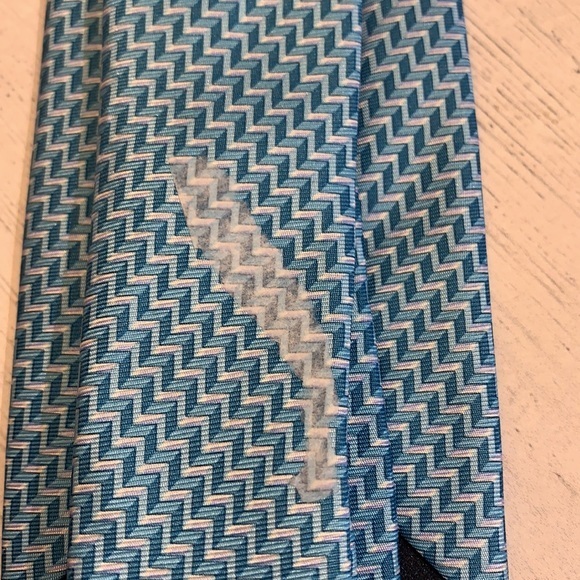 Michael Kors Blue Patterned Men’s Skinny Tie - Picture 4 of 4